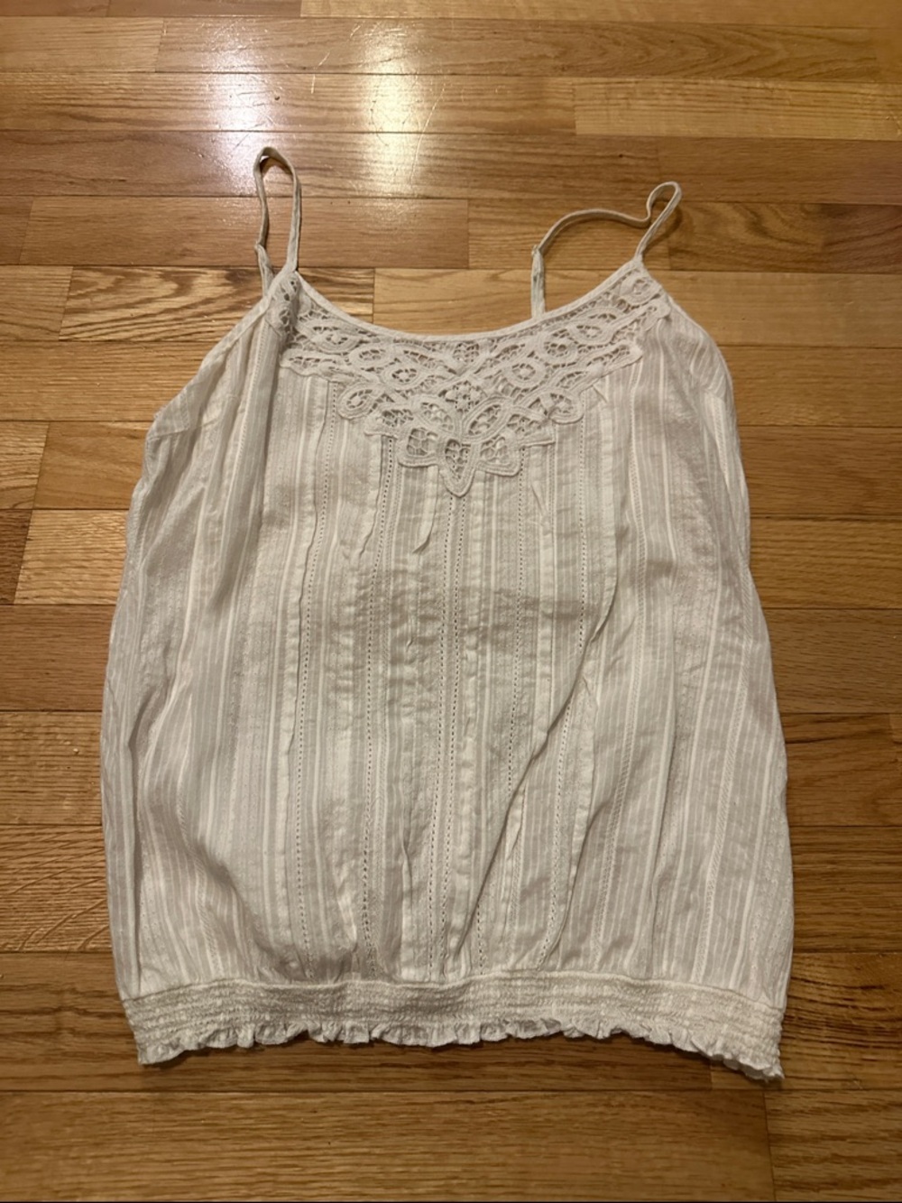 SO White Lace Trim Spaghetti Strap Camisole